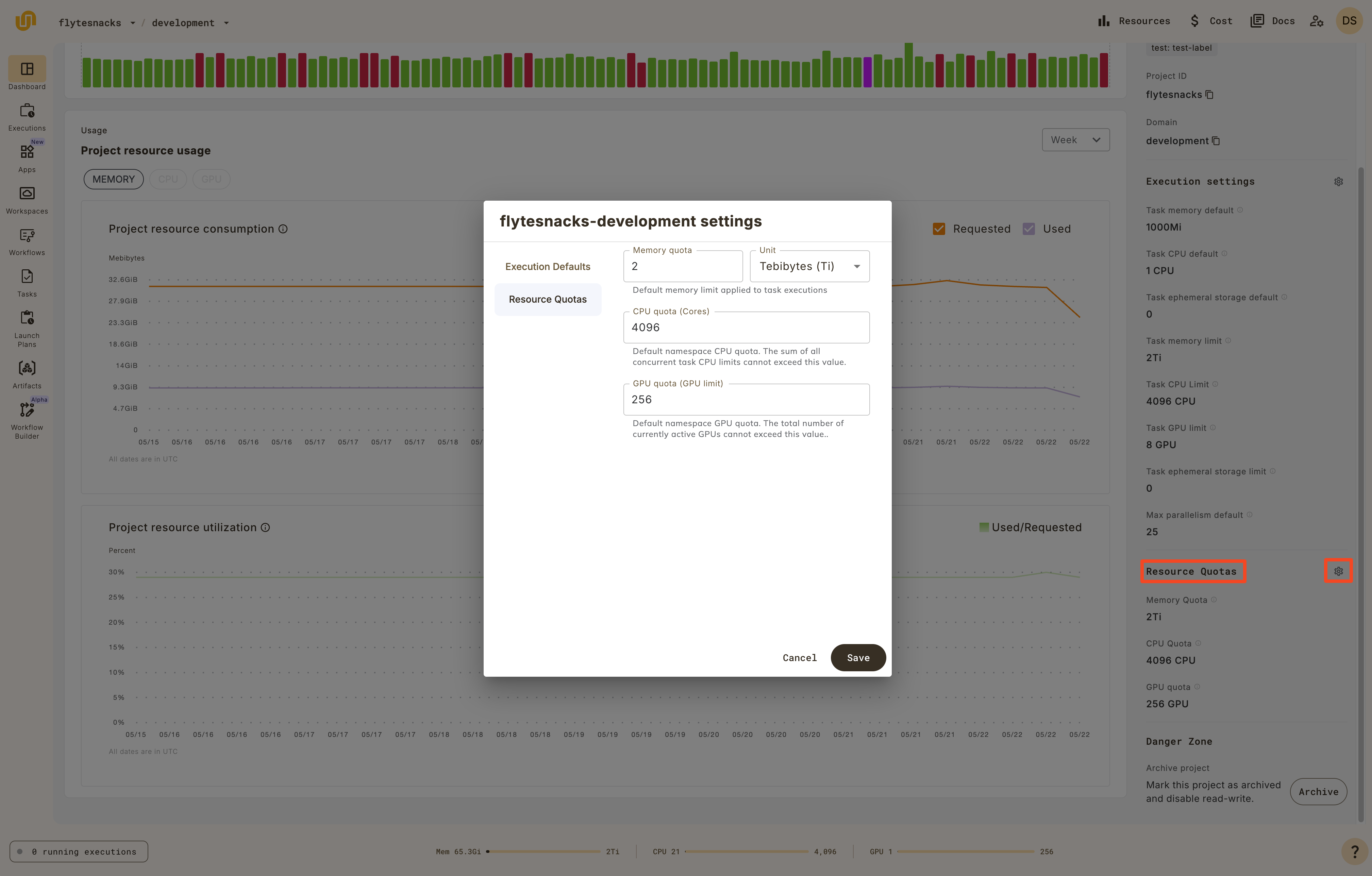 Resource Quotas Configuration